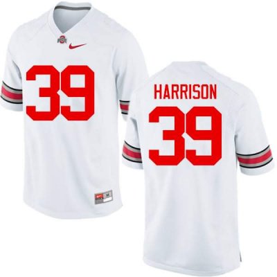 NCAA Ohio State Buckeyes Men's #39 Malik Harrison White Nike Football College Jersey KXN3245IW